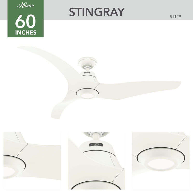 Hunter Fan Stingray Porcelain White 152cm
